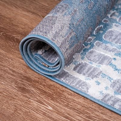 Marvel Rug-Abstract Style-Grey-Azure Blue-300 x 400 cm (9.8 x 13.1 ft) Marvel Rug-Abstract Style-Grey-Azure Blue-300 x 400 cm (9.8 x 13.1 ft)