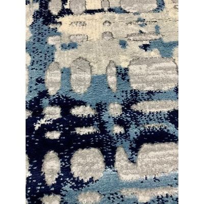 Journey Rug-Abstract Style-Grey-Navy Blue-100 x 300 cm (3.3 x 9.8 ft)