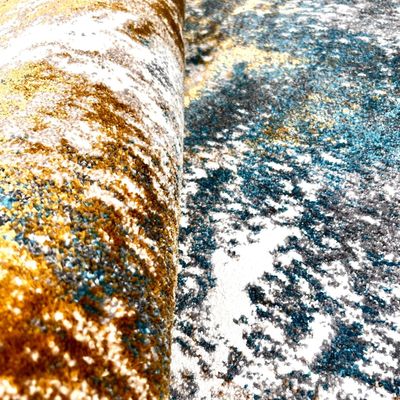 Kallit Rug-Abstract Style-Grey-Turqouise Blue-200 x 300 cm (6.6 x 9.8 ft)