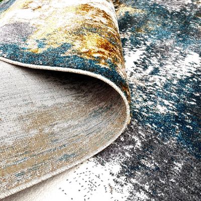 Kallit Rug-Abstract Style-Grey-Turqouise Blue-200 x 300 cm (6.6 x 9.8 ft)