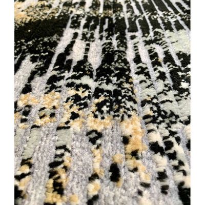 Maram Rug-Abstract Style-Grey-Black-250 x 350 cm (8.2 x 11.5 ft)