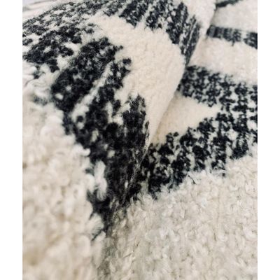Nikka Rug-Geometric Style-Cream-Black-250 x 350 cm (8.2 x 11.5 ft)