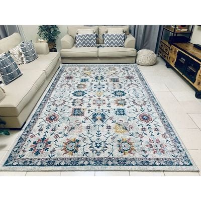 Vyron Rug-Vintage Style-Cream-Multi-colour-100 x 200 cm (3.3 x 6.6 ft)