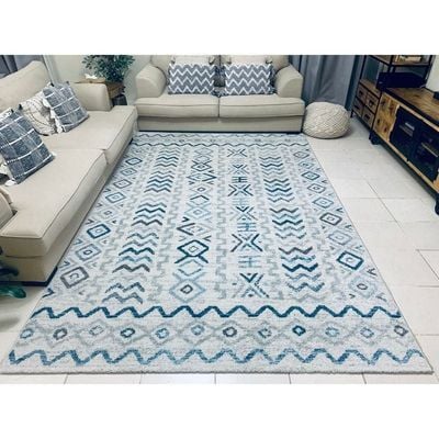 Agia Rug-Moroccan Inspired Style-Cream-Blue-250 x 350 cm (8.2 x 11.5 ft)