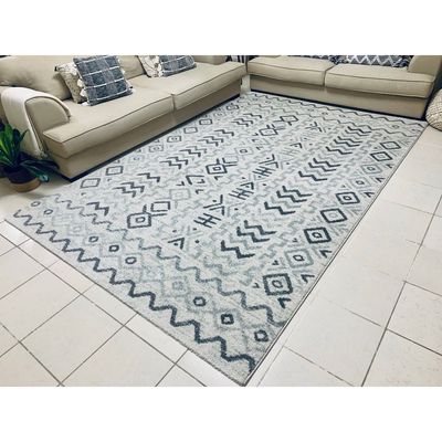 Galatsi Rug-Moroccan Inspired Style-Cream-Grey-80 x 150 cm (2.6 x 4.9 ft)