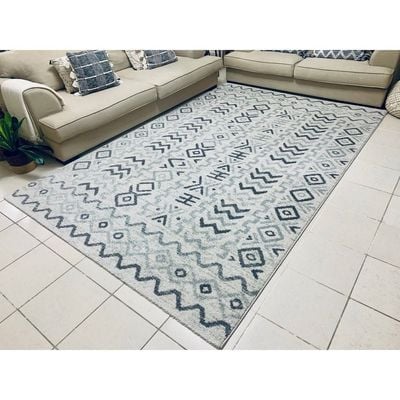 Galatsi Rug-Moroccan Inspired Style-Cream-Grey-100 x 200 cm (3.3 x 6.6 ft)