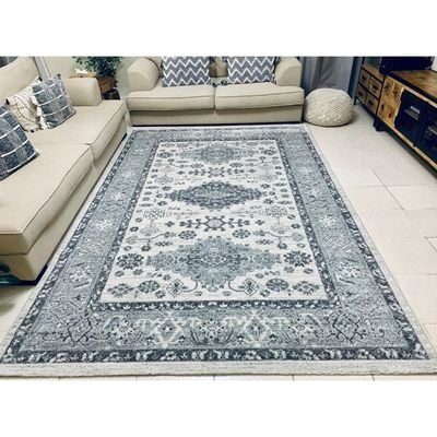 Kavala Rug-Vintage Style-Cream-Grey-80 x 150 cm (2.6 x 4.9 ft)