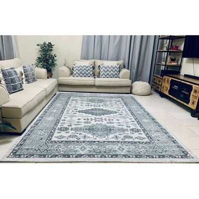 Kavala Rug-Vintage Style-Cream-Grey-80 x 150 cm (2.6 x 4.9 ft)