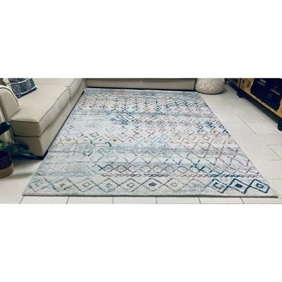 Chalkida Rug-Moroccan Inspired Style-Cream-Multi-colour-80 x 150 cm (2.6 x 4.9 ft)