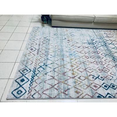 Chalkida Rug-Moroccan Inspired Style-Cream-Multi-colour-100 x 200 cm (3.3 x 6.6 ft)