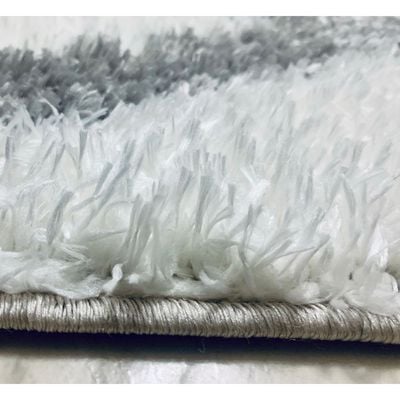 Katerini Rug-Fluffy / Shaggy Style-Cream-Grey-300 x 400 cm (9.8 x 13.1 ft)