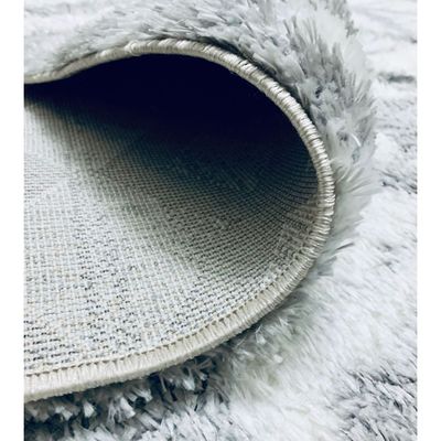 Fes Rug-Fluffy / Shaggy Style-White-Grey-80 x 150 cm (2.6 x 4.9 ft)