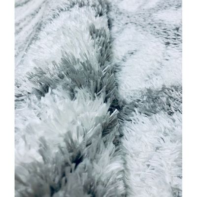 Fes Rug-Fluffy / Shaggy Style-White-Grey-80 x 150 cm (2.6 x 4.9 ft)