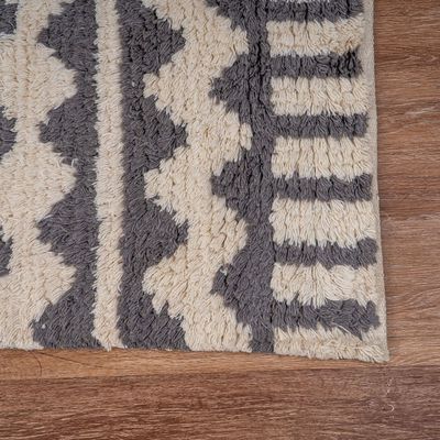 Fes Rug-Fluffy / Shaggy Style-White-Grey-250 x 350 cm (8.2 x 11.5 ft) Fes Rug-Fluffy / Shaggy Style-White-Grey-250 x 350 cm (8.2 x 11.5 ft)