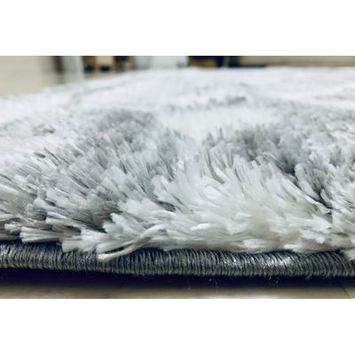 Tucan Rug-Fluffy / Shaggy Style-Grey-Cream-150 x 220 cm (4.9 x 7.2 ft)