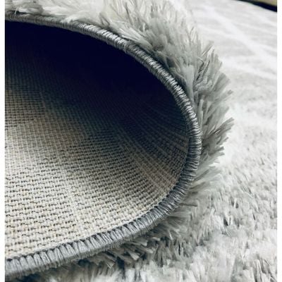 Tucan Rug-Fluffy / Shaggy Style-Grey-Cream-150 x 220 cm (4.9 x 7.2 ft)