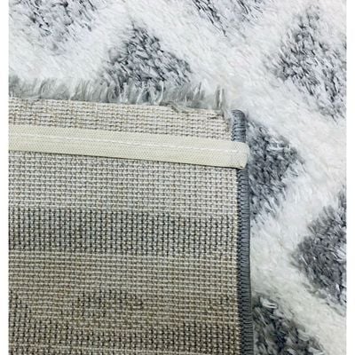 Tucan Rug-Fluffy / Shaggy Style-Grey-Cream-150 x 220 cm (4.9 x 7.2 ft)