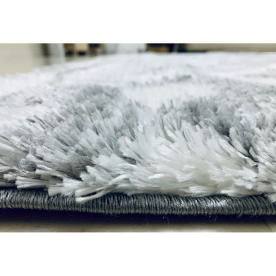 Tucan Rug-Fluffy / Shaggy Style-Grey-Cream-200 x 300 cm (6.6 x 9.8 ft)