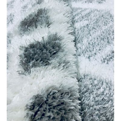 Tucan Rug-Fluffy / Shaggy Style-Grey-Cream-250 x 350 cm (8.2 x 11.5 ft)