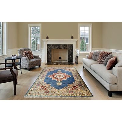 Komotini Rug-Traditional Style-Blue-Beige-200 x 300 cm (6.6 x 9.8 ft)