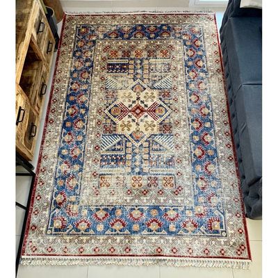 Lepus Rug-Traditional Style-Beige-Blue-200 x 300 cm (6.6 x 9.8 ft)