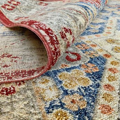 Lepus Rug-Traditional Style-Beige-Blue-300 x 400 cm (9.8 x 13.1 ft)