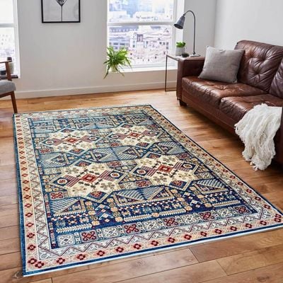 Tartar Rug-Traditional Style-Beige-Blue-200 x 300 cm (6.6 x 9.8 ft)