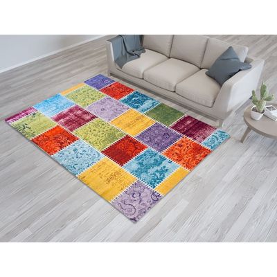 Rainbow Rug-Vintage Style-Multi-Coloured-Coloured-150 x 220 cm (4.9 x 7.2 ft)