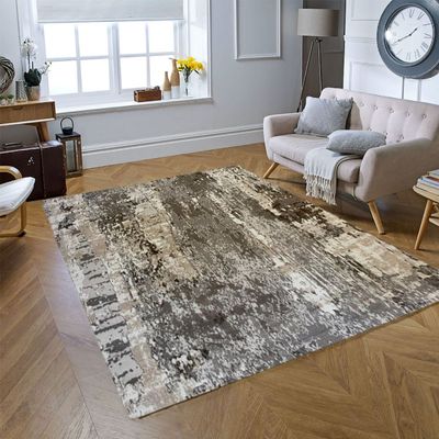 Precious Rug-Abstract Style-Gold-Brown-200 x 300 cm (6.6 x 9.8 ft)