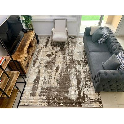 Precious Rug-Abstract Style-Gold-Brown-200 x 300 cm (6.6 x 9.8 ft)