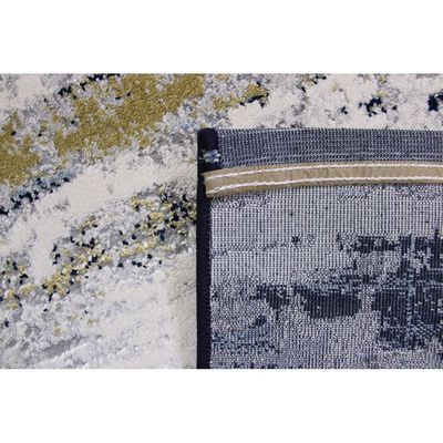 Zeus Rug-Abstract Style-Grey-Navy Blue-100 x 200 cm (3.3 x 6.6 ft)