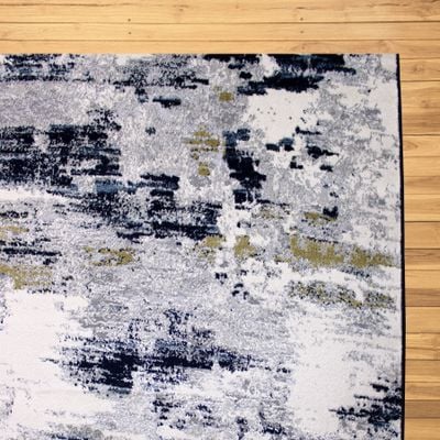 Zeus Rug-Abstract Style-Grey-Navy Blue-100 x 200 cm (3.3 x 6.6 ft)