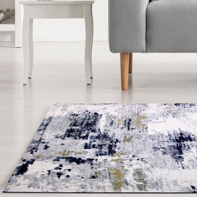 Zeus Rug-Abstract Style-Grey-Navy Blue-300 x 400 cm (9.8 x 13.1 ft)