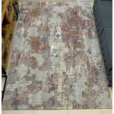 Diana Rug-Abstract Style-Grey-Pink-150 x 230 cm (4.9 x 7.5 ft)