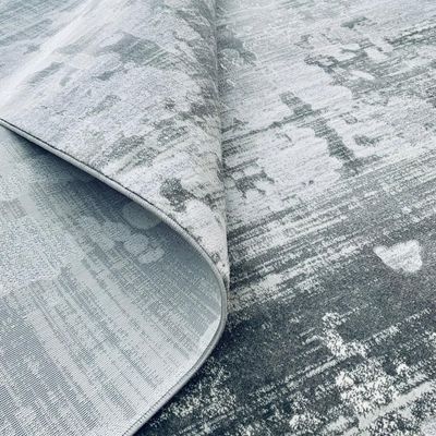 Tijani Rug-Abstract Style-Grey-White-100 x 300 cm (3.3 x 9.8 ft)