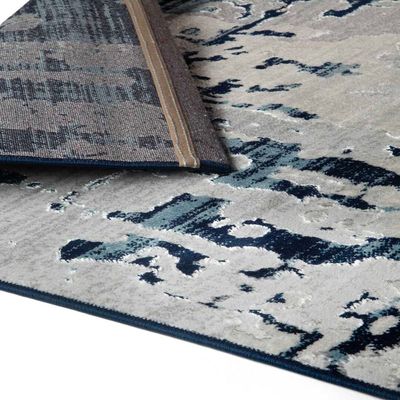 Jannet Rug-Abstract Style-Grey-Navy Blue-300 x 400 cm (9.8 x 13.1 ft)
