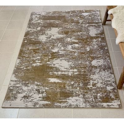 Gordon Rug-Abstract Style-Beige-Gold-150 x 230 cm (4.9 x 7.5 ft)