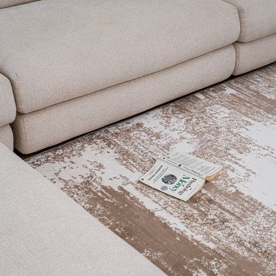 Orion Rug-Abstract Style-Beige-White-250 x 350 cm (8.2 x 11.5 ft)