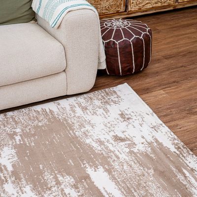 Orion Rug-Abstract Style-Beige-White-300 x 400 cm (9.8 x 13.1 ft)
