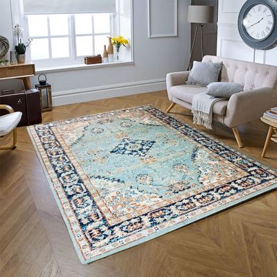 Castor Rug-Vintage Style-Aqua-Blue-120 x 190 cm (3.9 x 6.2 ft)