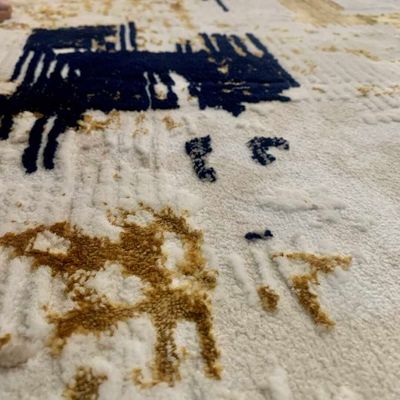 Pyrgos Rug-Abstract Style-Beige-Navy Blue-150 x 230 cm (4.9 x 7.5 ft)