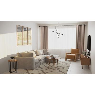 Kilkis Rug-Geometric Style-Beige-Cream-150 x 230 cm (4.9 x 7.5 ft)