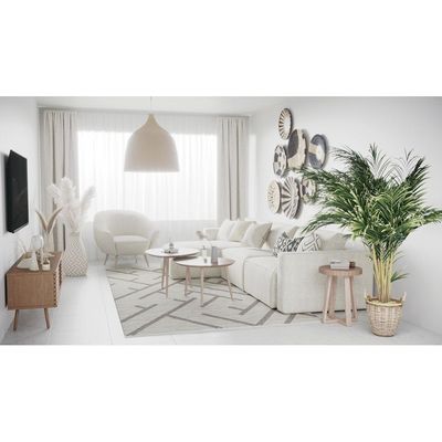 Kilkis Rug-Geometric Style-Beige-Cream-150 x 230 cm (4.9 x 7.5 ft)