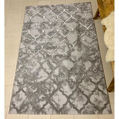 Marble Rug-Geometric Style-Grey-150 x 230 cm (4.9 x 7.5 ft)