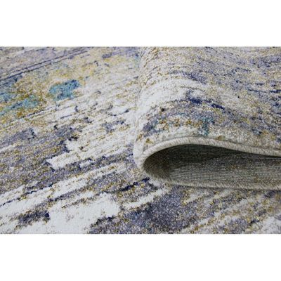 Lefkada Rug-Abstract Style-Grey-Navy Blue-150 x 230 cm (4.9 x 7.5 ft)