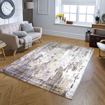 ano Rug-Abstract Style-Beige-Gold-150 x 230 cm (4.9 x 7.5 ft)