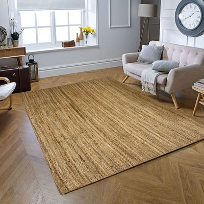 Thermi Rug-Jute, Wool & Cotton Style-Natural Beige-200 x 300 cm (6.6 x 9.8 ft)