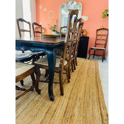 Thermi Rug-Jute, Wool & Cotton Style-Natural Beige-250 x 350 cm (8.2 x 11.5 ft)