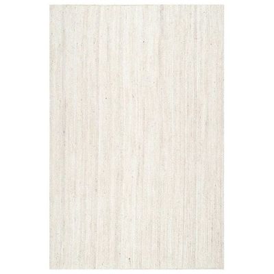 Pai Rug-Jute, Wool & Cotton Style-White-150 x 220 cm (4.9 x 7.2 ft)