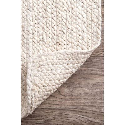 Pai Rug-Jute, Wool & Cotton Style-White-150 x 220 cm (4.9 x 7.2 ft)